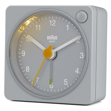 BRAUN BC02XG GRİ KLASİK SEYAHAT ANALAOG ALARMLI MASA SAATİ