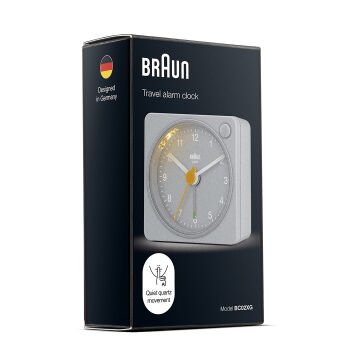 BRAUN BC02XG GRİ KLASİK SEYAHAT ANALAOG ALARMLI MASA SAATİ
