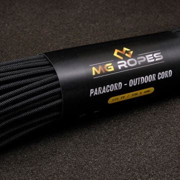 Ropes Polyester Paracord İp 4 mm Siyah 30 Metre