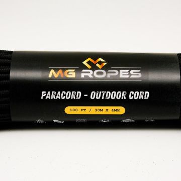 Ropes Polyester Paracord İp 4 mm Siyah 30 Metre