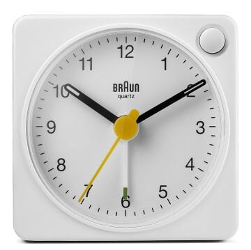 BRAUN BC02XW BEYAZ KLASİK SEYAHAT ANALAOG ALARMLI MASA SAATİ