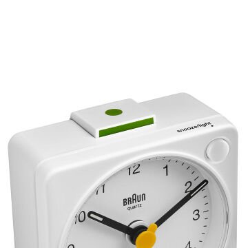BRAUN BC02XW BEYAZ KLASİK SEYAHAT ANALAOG ALARMLI MASA SAATİ