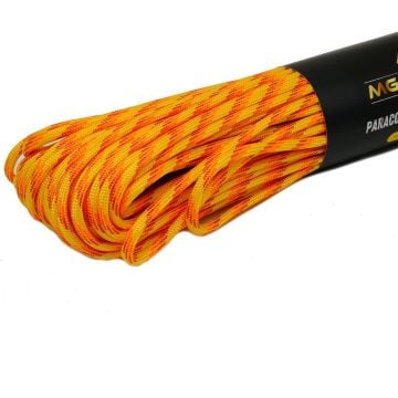 Ropes Polyester Paracord İp 4 mm Sarı Turuncu Desen 30 Metre