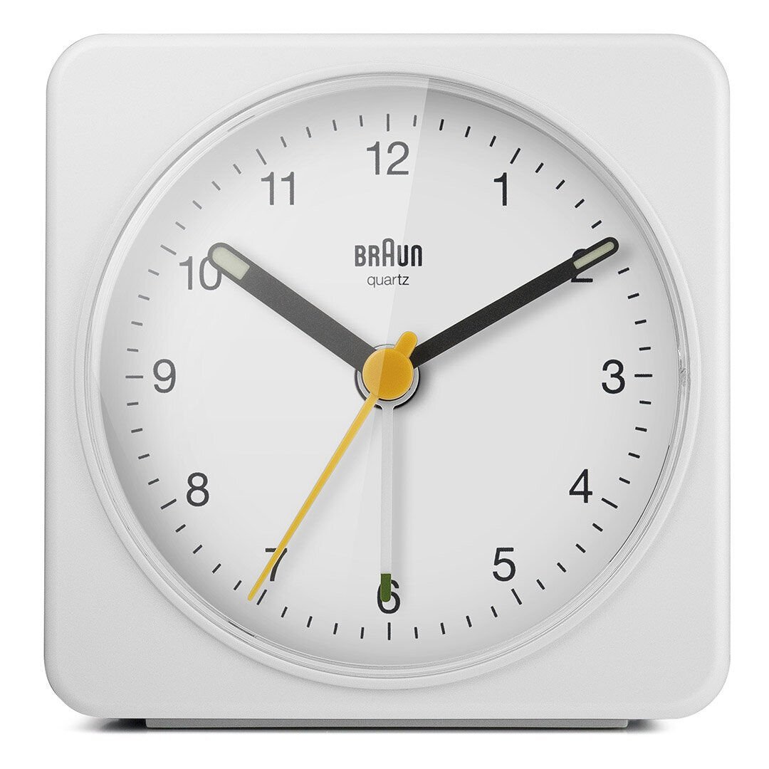 BRAUN BC03W BEYAZ KLASİK SEYAHAT ANALAOG ALARMLI MASA SAATİ