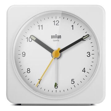 BRAUN BC03W BEYAZ KLASİK SEYAHAT ANALAOG ALARMLI MASA SAATİ