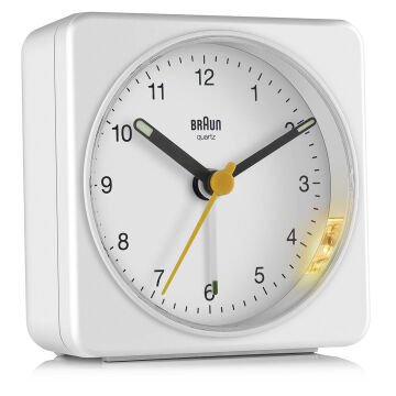 BRAUN BC03W BEYAZ KLASİK SEYAHAT ANALAOG ALARMLI MASA SAATİ