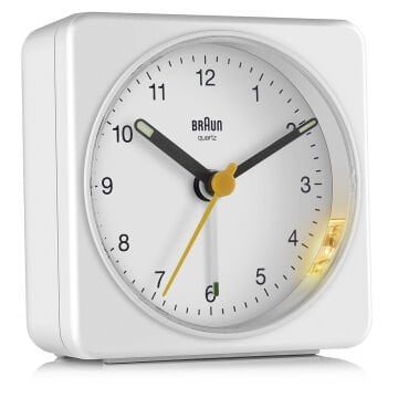 BRAUN BC03W BEYAZ KLASİK SEYAHAT ANALAOG ALARMLI MASA SAATİ