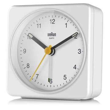 BRAUN BC03W BEYAZ KLASİK SEYAHAT ANALAOG ALARMLI MASA SAATİ