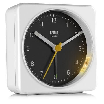 Braun BC03WB Beyaz-Siyah Klasik Seyahat Analog Alarmlı Masa Saati