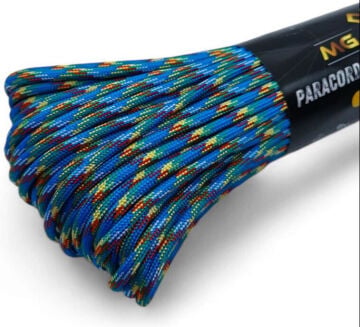 Ropes Polyester Paracord İp 4 mm Saks Mavi Desenli 30 Metre