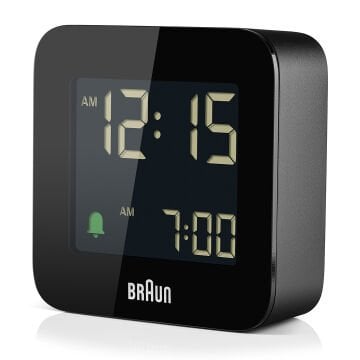 BRAUN BC08B SİYAH KLASİK SEYAHAT DİJİTAL ALARMLI MASA SAATi