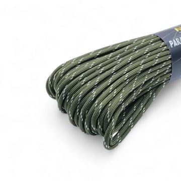 Ropes Polyester Paracord İp 4 mm Haki Beyaz Desenli Renk 30 Metre
