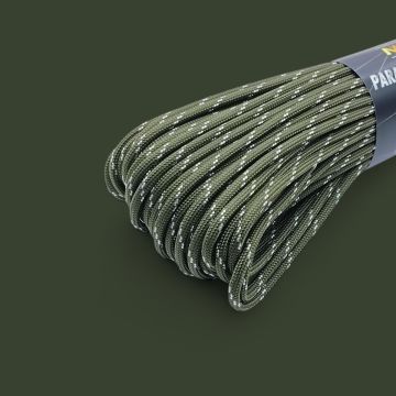 Ropes Polyester Paracord İp 4 mm Haki Beyaz Desenli Renk 30 Metre