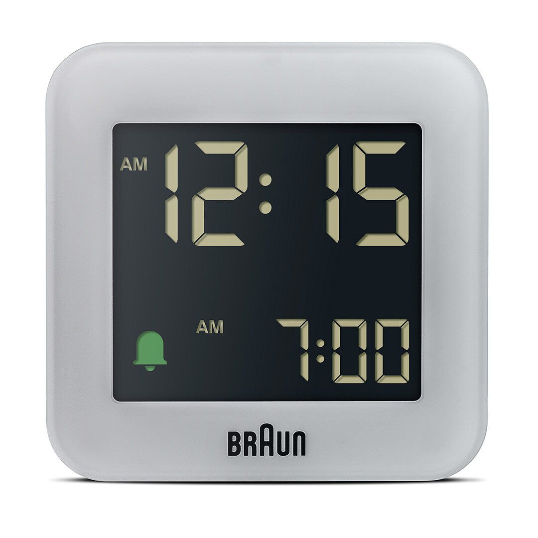 BRAUN BC08G GRİ KLASİK SEYAHAT DİJİTAL ALARMLI MASA SAATİ