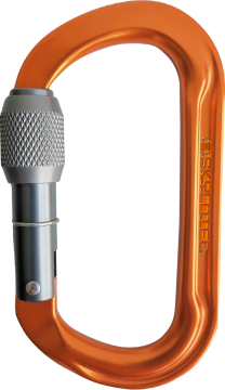 Skylotec Oval Screw 2 0 Gri Turuncu 20 mm Vidalı Kilitli Oval Alüminyum Karabina EN 362 EN 12275 UIAA 121