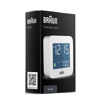 BRAUN BC08W BEYAZ KLASİK SEYAHAT DİJİTAL ALARMLI MASA SAATİ