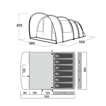 Easy Camp Skarvan 6 Blackroom 21 M² & 6 Kişilik Yüksek Aile Çadırı