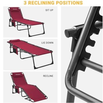 Kingcamp Berlin Classic Cot Kırmızı Şezlong