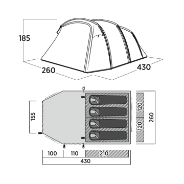 Easy Camp Hamra 4 Blackroom 11M² & 4 Kişilik Çift Girişli Çadır