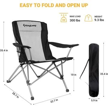 Kingcamp Comfort Arm Siyah/Gri Sandalye