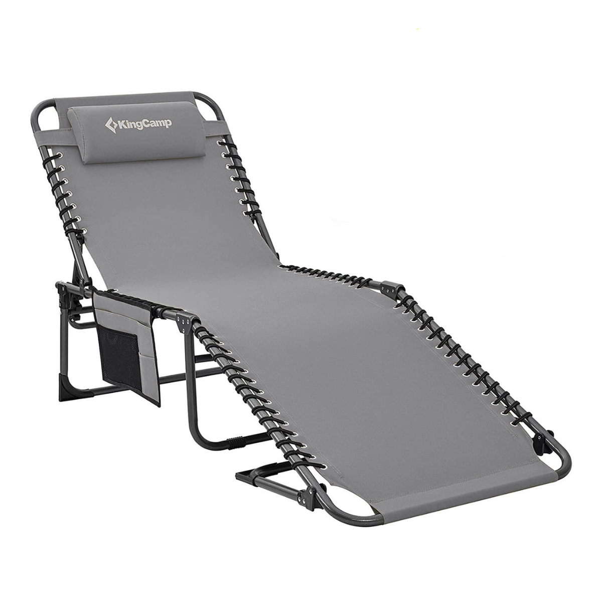 KingCamp Berlin Classic Comfort Lounge 5 Kademeli Katlanır Şezlong ve Kampet Grey