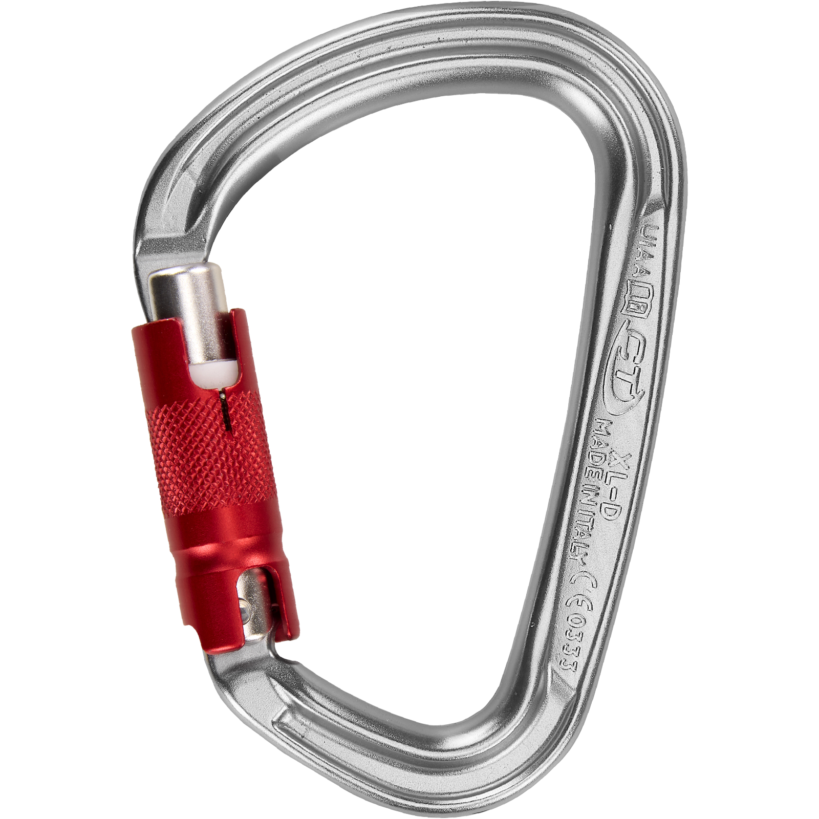 Skylotec XL D Tg Gri Kırmızı 28 mm Trilock Otomatik Kilitli Geniş D Tipi Alüminyum Karabina EN 362 B EN 12275 B