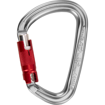 Skylotec XL D Tg Gri Kırmızı 28 mm Trilock Otomatik Kilitli Geniş D Tipi Alüminyum Karabina EN 362 B EN 12275 B