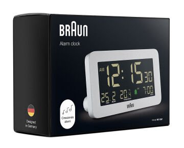 BRAUN BC10W BEYAZ DİJİTAL ALARMLI MASA SAATİ