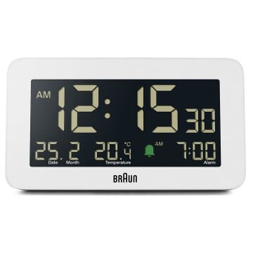 BRAUN BC10W BEYAZ DİJİTAL ALARMLI MASA SAATİ