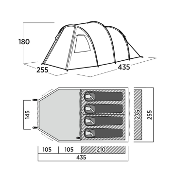 Easy Camp Hidra 4 Blackroom 11M² & 4 Kişilik Yüksek Aile Çadırı