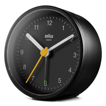 BRAUN BC12B SİYAH KLASİK ANALOG ALARMLI MASA SAATİ