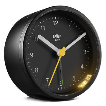 BRAUN BC12B SİYAH KLASİK ANALOG ALARMLI MASA SAATİ