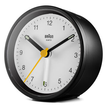 BRAUN BC12BW SİYAH-BEYAZ KLASİK ANALOG ALARMLI MASA SAATİ