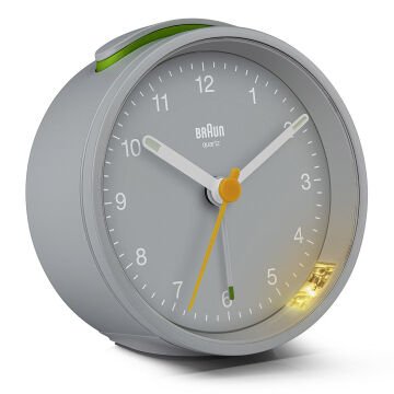 BRAUN BC12G GRİ KLASİK ANALOG ALARMLI MASA SAATİ