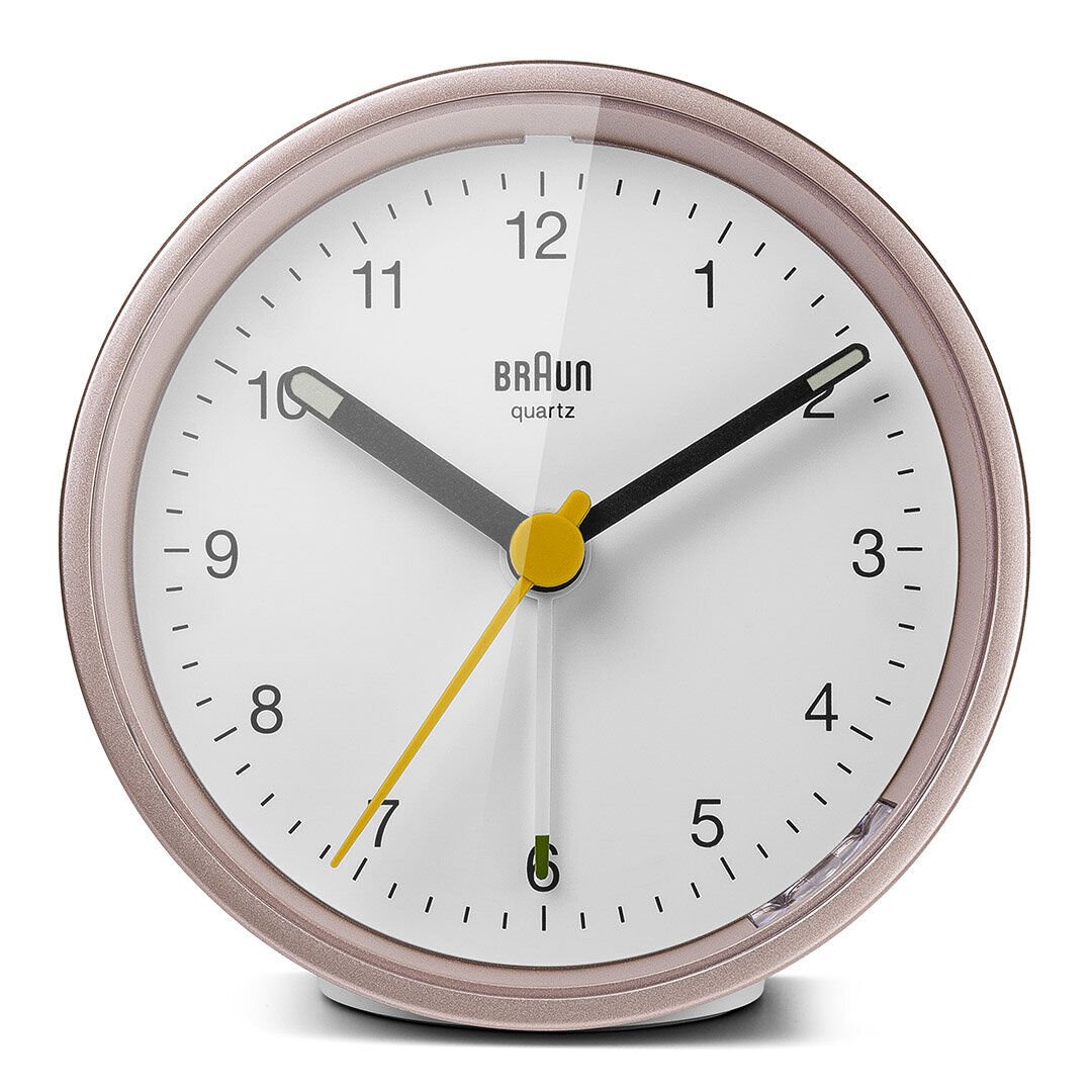 BRAUN BC12PW PEMBE-BEYAZ KLASİK ANALOG ALARMLI MASA SAATİ