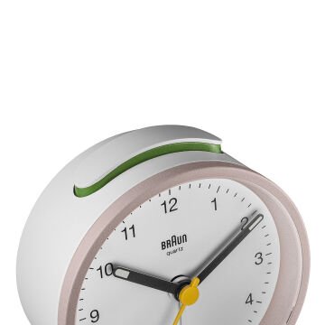 BRAUN BC12PW PEMBE-BEYAZ KLASİK ANALOG ALARMLI MASA SAATİ