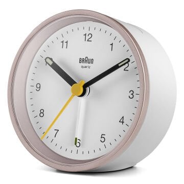 Braun BC12PW Pembe-Beyaz Klasik Analog Alarmlı Masa Saati