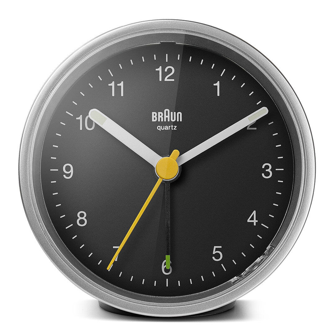 BRAUN BC12SB GÜMÜŞ-SİYAH KLASİK ANALOG ALARMLI MASA SAATİ
