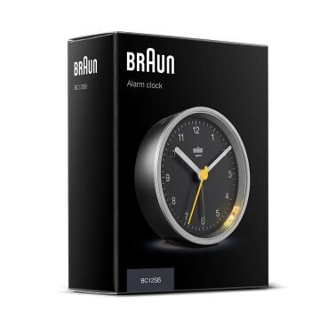 BRAUN BC12SB GÜMÜŞ-SİYAH KLASİK ANALOG ALARMLI MASA SAATİ