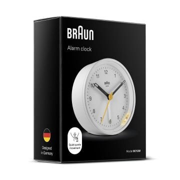 BRAUN BC12W BEYAZ KLASİK ANALOG ALARMLI MASA SAATİ