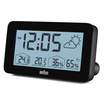 Braun BC13BP Siyah Dijital Hava Durumu Alarmlı Masa Saati