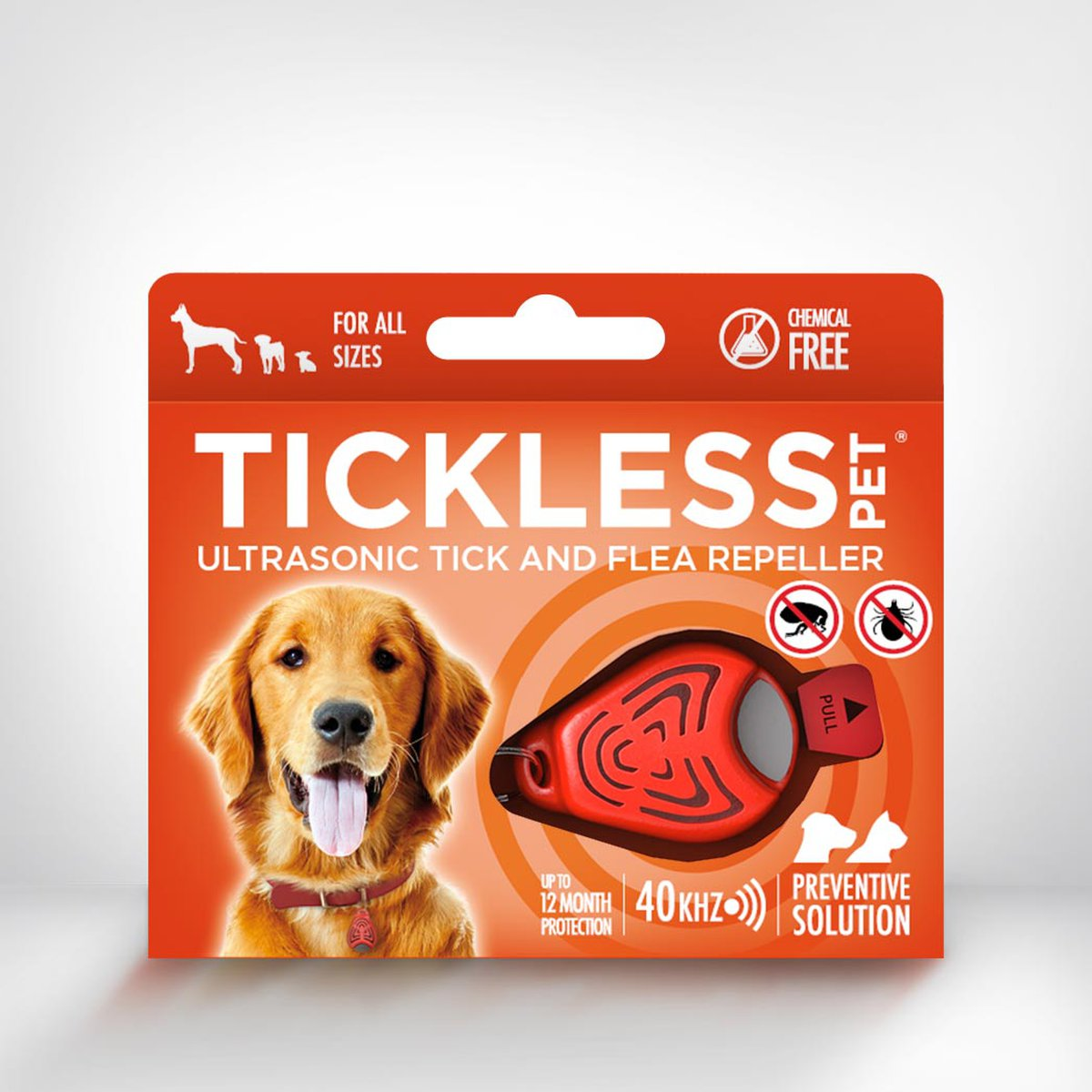 Tickless Pet Evcil Hayvanlar için Ultrasonik Kene ve Pire Kovucu Cihaz Turuncu