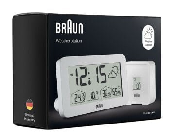 BRAUN BC13WP BEYAZ DİJİTAL HAVA DURUMU ALARMLI MASA SAATİ