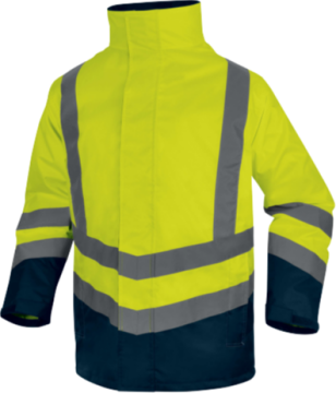 Delta Plus OPTIMUM3 Fosforlu Sarı-Lacivert ve Fosforlu Turuncu-Lacivert 5’i 1 Arada Su Geçirmez Reflektif Parka EN ISO 20471 EN 342 EN 343 EN ISO 13688