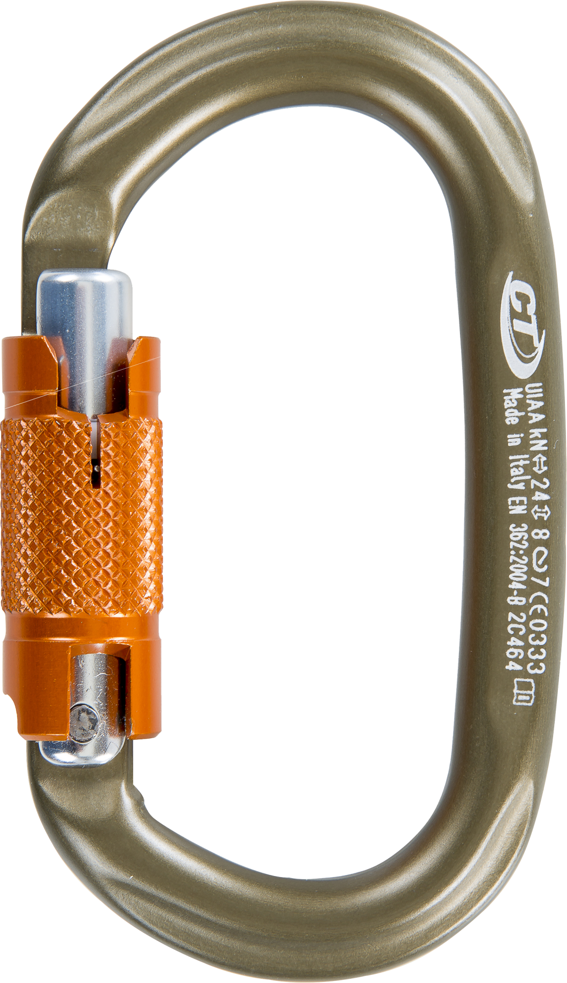 Skylotec Pillar Wg Hc Kahverengi Turuncu 21 mm Twistlock Otomatik Kilitli Aşınmaya Dayanıklı Oval Alüminyum Karabina EN 362 B EN 12275 B UIAA 121