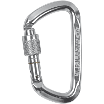 Skylotec D Shape Sg Gümüş 19 mm Vidalı Kilitli D Tipi Alüminyum Karabina EN 362 B EN 12275 B UIAA 121