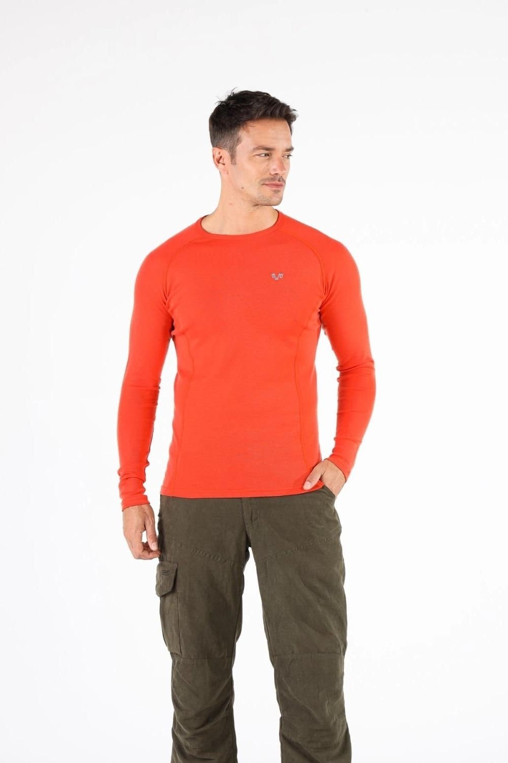 Woolona Remus Turuncu Uzun Kollu %100 Yün Termal İçlik