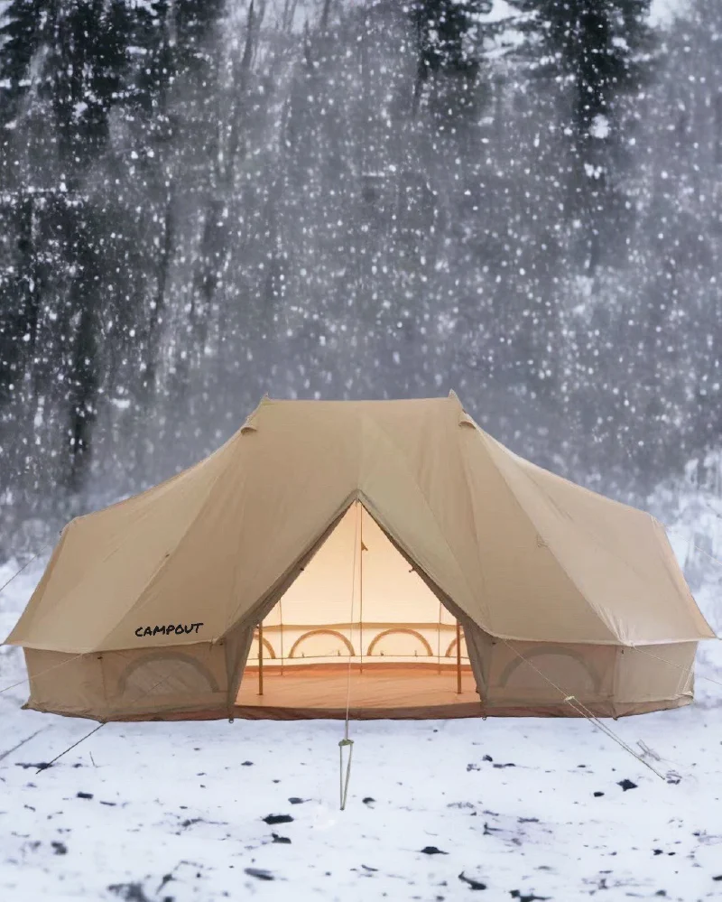 Campout Earth 6x4mt Kanvas Baca Çıkışlı Kamp Çadırı