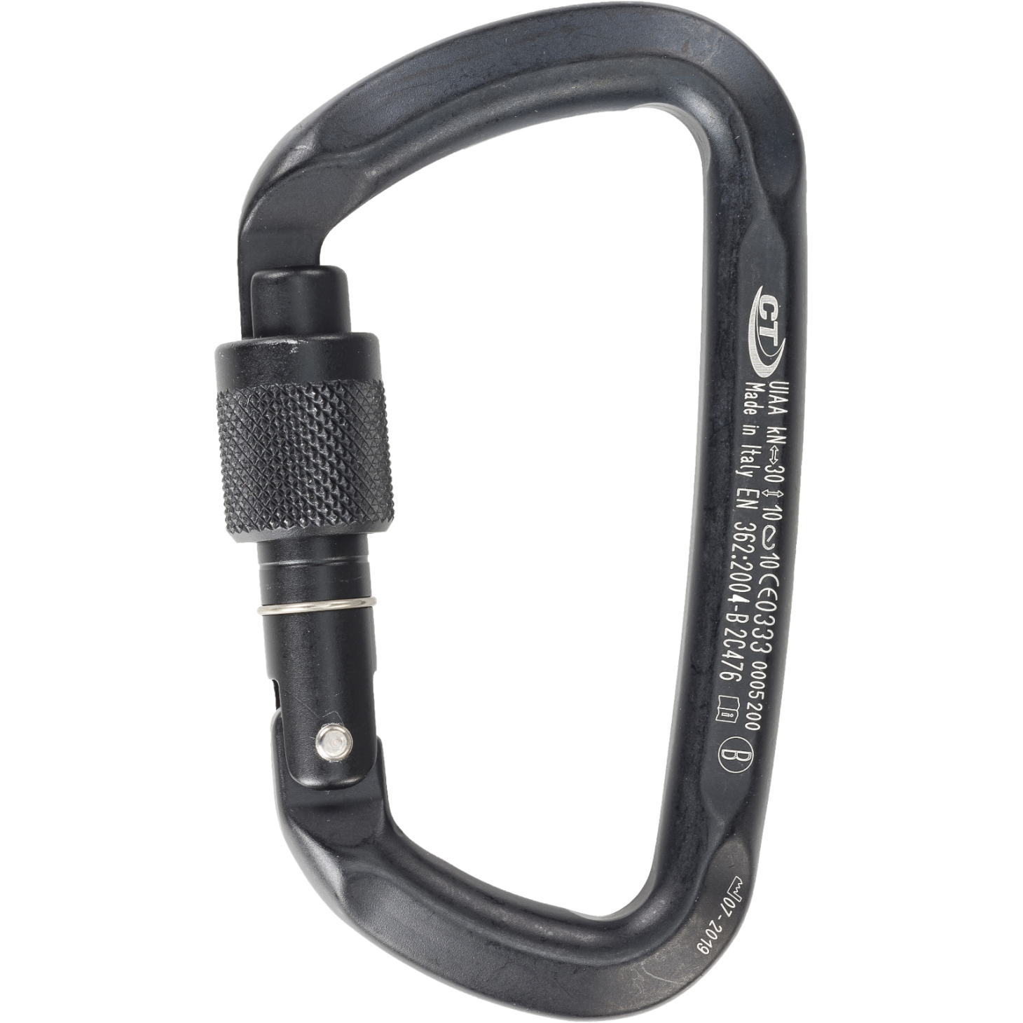 Skylotec D Shape Sg Siyah 19 mm Vidalı Kilitli D Tipi Alüminyum Karabina EN 362 B EN 12275 B UIAA 121