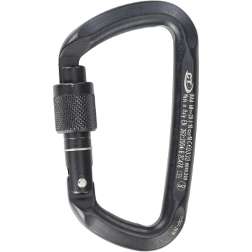 Skylotec D Shape Sg Siyah 19 mm Vidalı Kilitli D Tipi Alüminyum Karabina EN 362 B EN 12275 B UIAA 121
